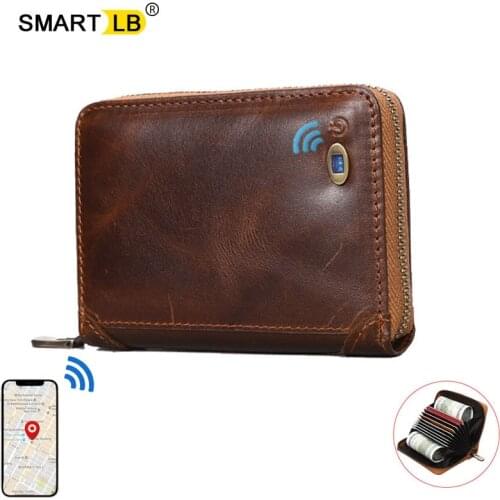 Smart Wallet Bluetooth Man Women Zipper Coin Purse Card Holder Wallet Credit Mini Card Wallets Short Male Purses