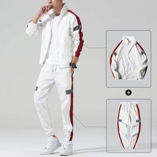 2020Spring and Autumn Mens Sportswear Loose Fashion Casual Two-piece Running Sports Sportswear for Men Tracksuit Men