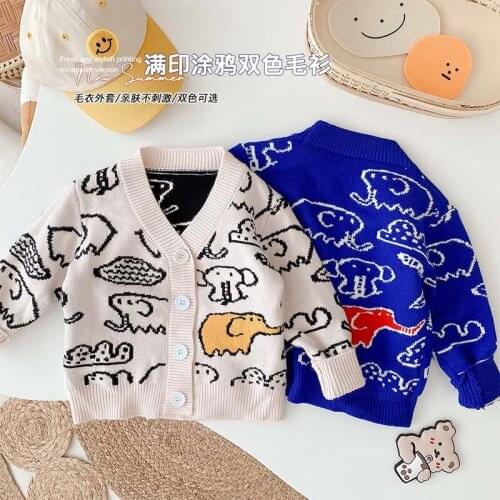 Girls' Knitted Cardigan Cartoon Sweater Coat Baby Sweater Baby Winter Clothes Toddler Fall Clothes Autumn Girl Toddler Outfits