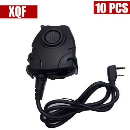XQF 10PCS 2 PIN Rainproof Speaker Mic Microphone for Kenwood Baofeng Puxing Quansheng Two Way Radio