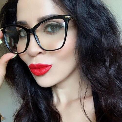 Fashion Cat Eye Glasses Frames For Women Sexy Oversized Metal Frame luxury Brand Design Lady Optical Eyeglasses Eyewear mujer