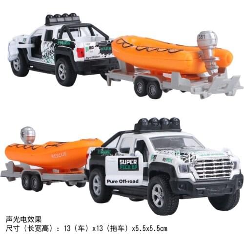 1:32 Die Cast Models Cars Electronic automobiles Alloy Vehicle gld3 toys for Children Pick up Trailer canoeing SUV