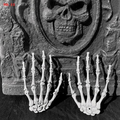 1 Pairs Halloween Skeleton Hand Claws Props Haunted House Supplies Party Decoration Horror Props Adult/Witch Simulation Hand
