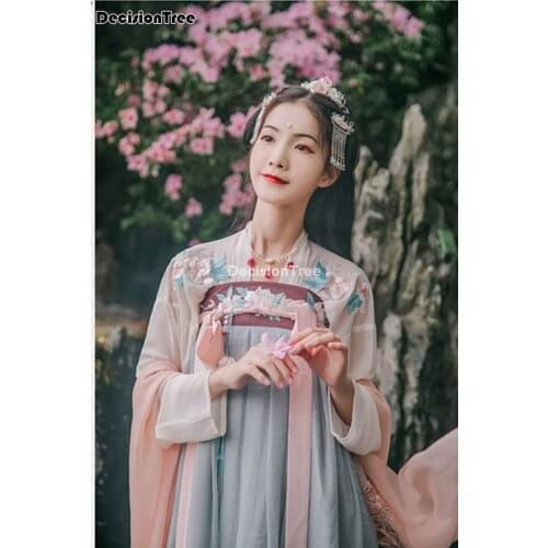 2021 woman chinese traditional ancient dance costumes women national stage ethnic hanfu embroidery tang suit chinese dress