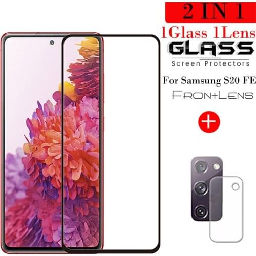 2in1 Camera +Tempered Glass For Samsung Galaxy S20 FE Screen Protector Explosion-proof Glass On Samsung S20 FE Protective Glass