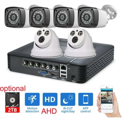5 in1 CVI TVI IP DVR Waterproof 2MP AHD 1080P Surveillance Camera System for Outdoor / Indoor CCTV Cam Kit With the free APP