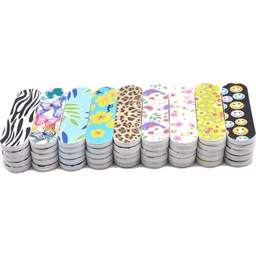 50pcs Nail File Polishing Nail Buffer Sanding Nail Files Colorful Double Sides Professional Art Polish Manicure Pedicure Tools