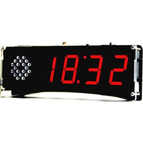 51 Single-chip Microcomputer Light-control LED Digital Display Electronic Clock Kit DIY Accessories Parts with Voice Function