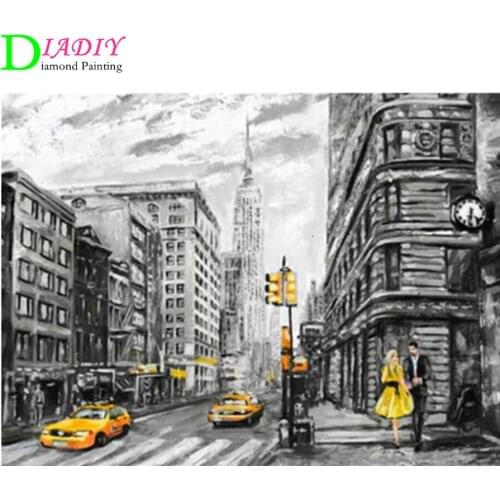 Diamond Embroidery Cross Stitch Street Diamond Painting Landscape 5D DIY Full Drill Mosaic Rhinestone Pictures Crafts
