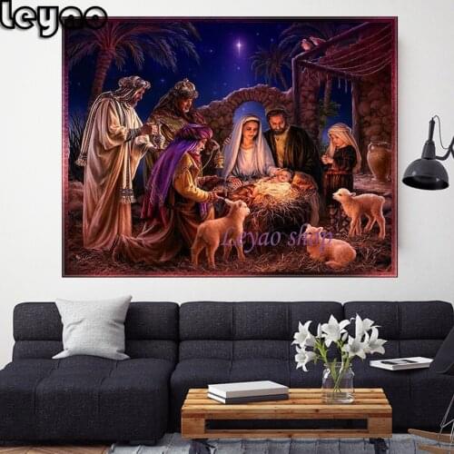 Full Square/Round Drill Diamond Painting animal baby child Christmas dove Jesus night sheep stars 5D DIY Diamond Embroidery