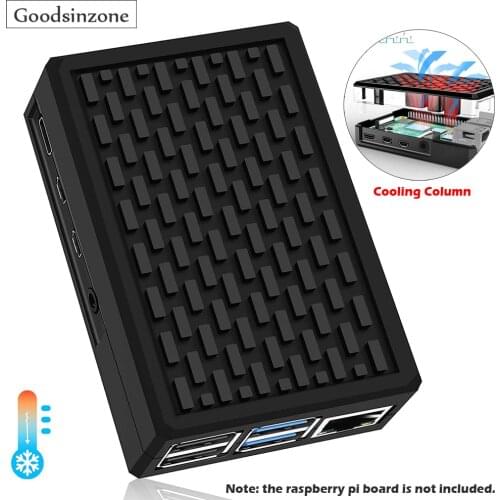 Raspberry Pi 4 Aluminum Case, Raspberry Pi 4 Model B Metal Armor Case with Passive Cooling Column and Thermal Pads Pi4 Shell Box