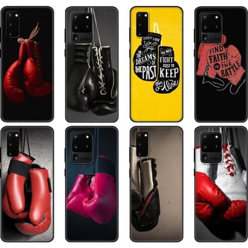 Black tpu Case For Samsung galaxy S20 /S20 PLUS/S20 ultra/S20+ /S20FE back cover Boxing Gloves