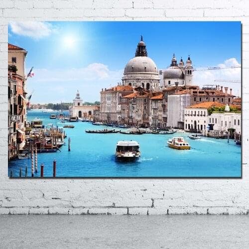 Decorative paintings Venice Italy Cityscape Picture Printed Canvas Cloth Wall Art Poster