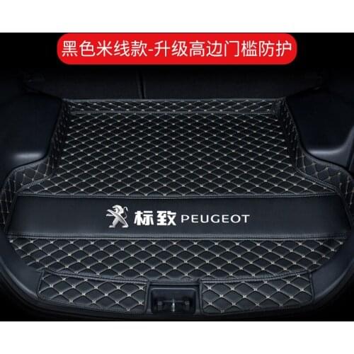 For Peugeot 301 2012-2019 Car-styling Car Rear Boot Liner Trunk Cargo Mat Tray Floor Carpet Mud Pad Protector