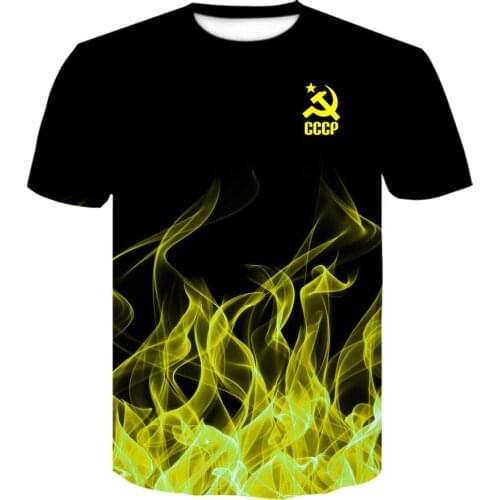 New Mens T-Shirts Summer CCCP Russian T Shirt Men Soviet Union Man Short sleeve Tshirt Moscow Mens Tees round Neck Tops S-6XL