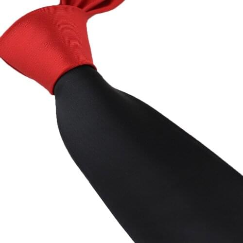 Coachella Ties Red Knot Contrast Black Necktie Two Tone Formal Neck Tie Jacquard Woven Tie 8.5cm