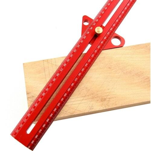 Luxury Angle Scribe Multifunction Woodworking Scribing Line Ruler Carpenter Marking Gauge Aluminum Alloy Measuring Tools