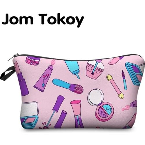Jom Tokoy New Fashion 3D Printing Women Travel Makeup Case Fashion Brand Cosmetic Bags