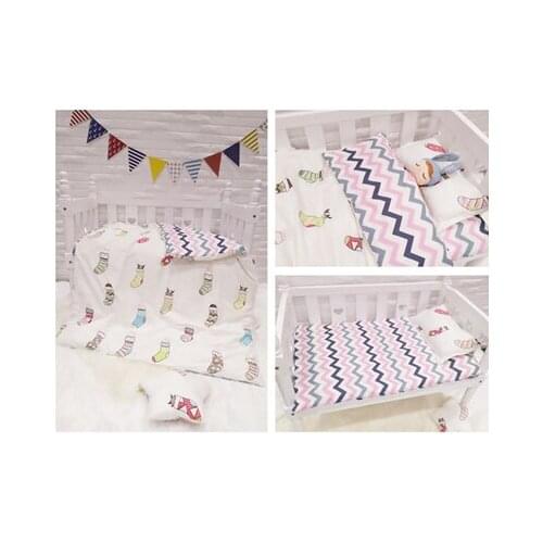 3PCS Cartoon baby bedding set bebe jogo de cama cot crib bedding set room decoration (Duvet Cover+Sheet+Pillowcase)