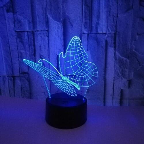 Colorful Butterfly 3d Visual Night Light Valentines Day gift Table Lamp For Bedroom Decor Lighting Mood Lamps