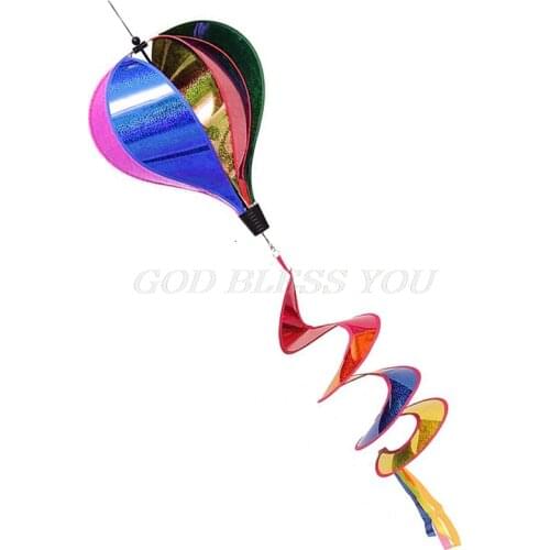 Colorful Rainbow/Grid Hot Air Balloon Stripe Windsock Wind Spinner Garden Yard Outdoor Decor Drop Shipping