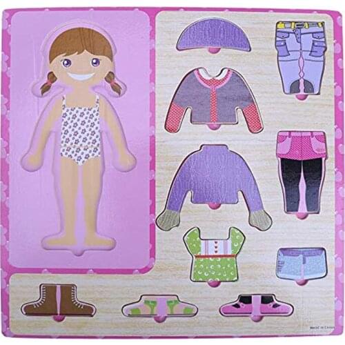 Creative Clothing Matching Puzzle Wooden Toys For Children Early Learning Education Puzzle Games Popular Toys Gifts