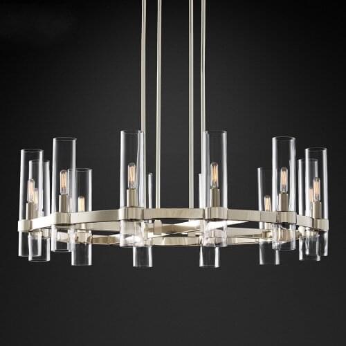 Ravelle Round Chandelier Lighting Modern Retro Nordic Chandeliers Lamp Pendant Hanging Light Restaurant Lighting