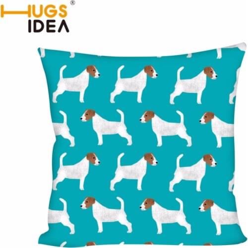 HUGSIDEA Cute Dog Pillow Case Jack Russell Terrier Square Pillow Cover Decorative Home Decor Home Decor Cushion Cover 45*45cm