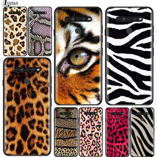 Hot Tiger Leopard for LG G8 G8S G8X V30 V35 V40 V50 V60 ThinQ Q60 K40 K50 K51 K61 K71 K92 K62 Soft Black Phone Case