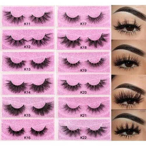 3D Mink Eyelashes Handmade Full Strip Lashes Cruelty Free Mink Eyelash Luxury Makeup Dramatic Lash K Series