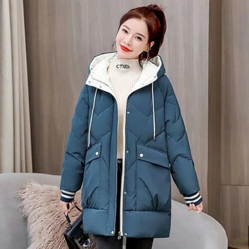 2121 New Winter Jacket Women Coat Long Parkas Hooded Outwear Female Parka Thick Warm Cotton Padded Jacket Female Basic Coats