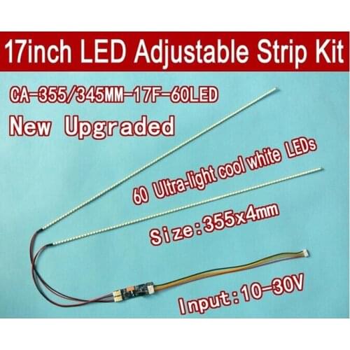 NEW 2PCS 17'' 355mm Adjustable brightness led backlight strip kit,Update 17inch LCD ccfl panel to LED backlight