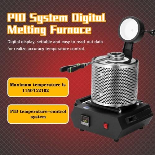 3KG Capacity PID System Digital Melting Furnace Machine for Heating Casting Refining Metals Gold Silver