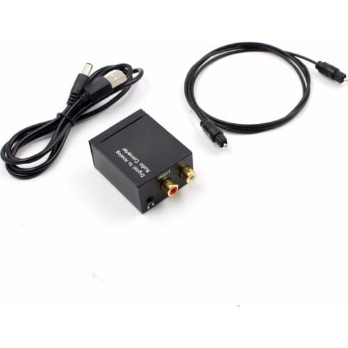 FULL-Digital to Analog Audio Converter Amplifier Decoder Optical Fiber Coaxial Signal to Analog Stereo Audio Adapter 3.5MM Jac