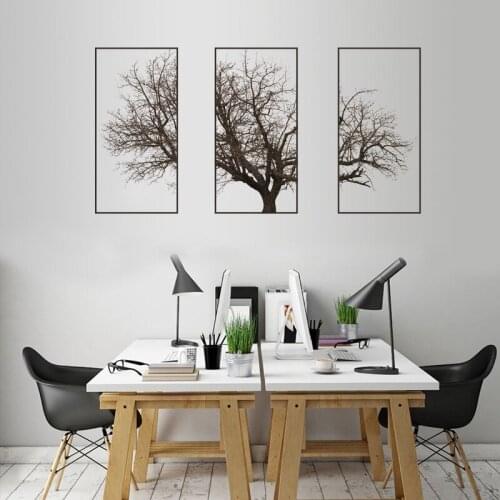 Nordic Grey Big Tree Wall Stickers Bedroom Decor Living Room Sofa Backdrop Wall Decoration Aesthetic Personality Mural