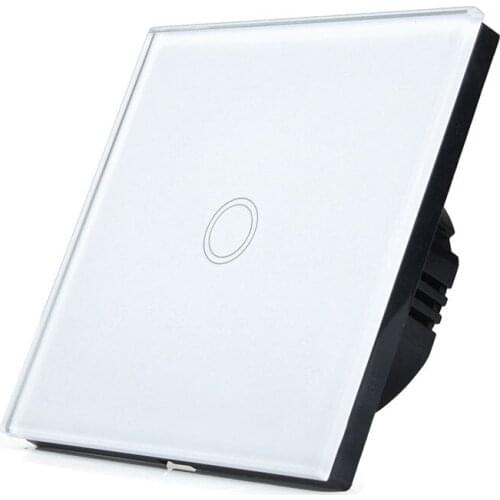 Standard 1 Gang 1 Way Light Touch Switch,LED Lamp Touch Screen Switch,Crystal Glass Switch Panel For Smart Home