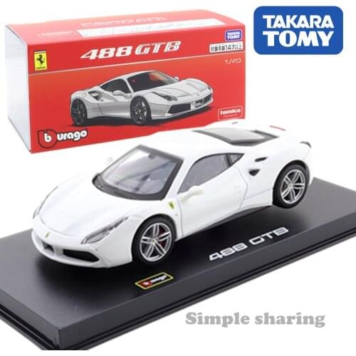 Takara Tomy Tomica Presents Burago Signature Series 1/43 488 GTB Car Kids Toys Motor Vehicle Diecast Metal Model Collectibles