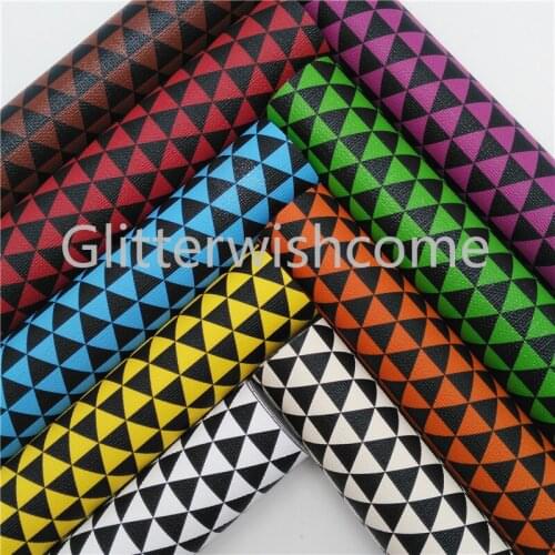 Glitterwishcome 21X29CM A4 Size Printed Faux Leather Fabric, Synthetic Leather Sheets, Vinyl for Bows, GM413A