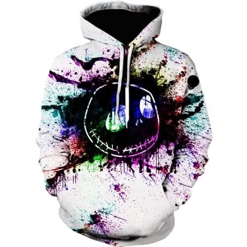 Hoodies Homens Streetwear Pesadelo Antes Do Natal Jack Dia Das Bruxas Com Capuz 3d Impresso Moletom Com Capuz Hip Hop