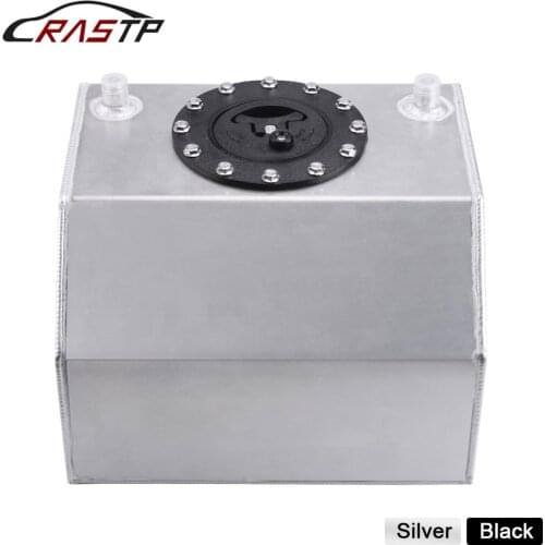 RASTP-Universal 4 Gallon 16L Aluminum Silver OR Black Race Drift Fuel Cell Tank Fuel Surge Tank RS-OCC050