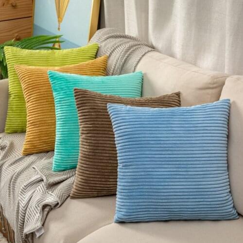 Home Living Room Bedroom Corduroy Plain Hug Pillowcase Comfortable Sofa Hug Pillowcase Car Waist Pillowcase Household Goods