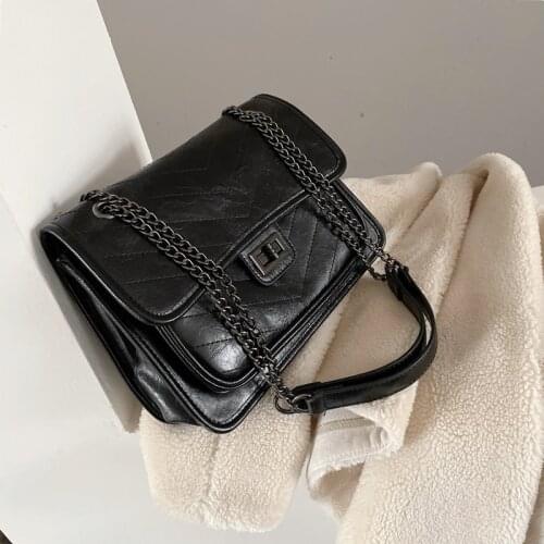 Vintage Quilted Chain Messenger Bags For Women Luxury Brand Large Capacity High Quality Ladies Work Shoulder Crossbody Bag 2021