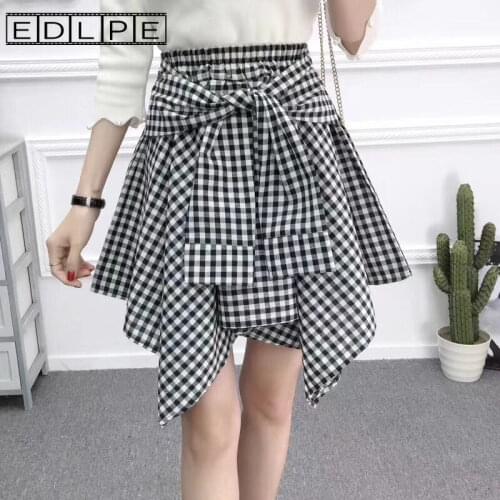 Unif Y2k Accessories Irregular Elastic Skirt High Waist Student Shirt Skirt Fairy Grunge Kawaii Clothes Gothic Skirt for Women