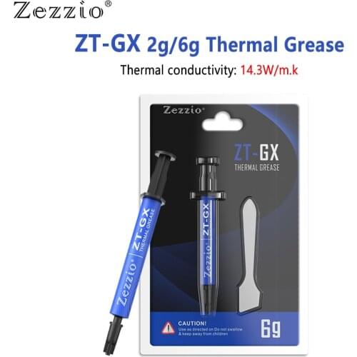 ZEZZIO ZT-GX 2g/6g 14.3W/mk Thermal silicone grease CPU Cooler Cooling Fan VGA GPU Compound Heatsink Thermal Grease