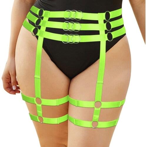 Busty Women Harness Garter Belt Waistband Fetish Stockings Suspender Belts Strap Elastic Hollow Bondage Gothic Rave Accessories