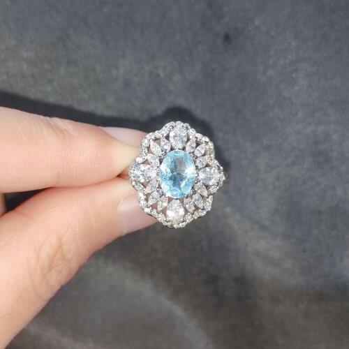 Luxury Brand Solid 925 Sterling Silver Wedding Peridot Rings for Women 2 Carats AAA+ Sapphire Open Ring Anillos Dec Jewelry Box