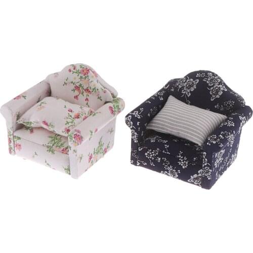 1:12 Miniature Soft Sofa For Dolls Mini Furniture Toys Doll House Pretend Play Toy For Girls Gift Children Decoration