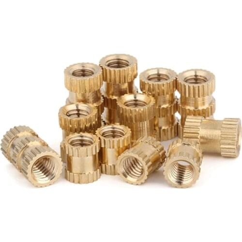 10/20/50PCS M3 M4 M5 M6 M8 Brass Insert Nut INjection Molded Copper Nut Embedded Knurled Threaded Inserts Nut