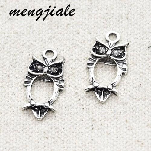 10Pcs Owl Antique Silver Charms Owl Charms Tibetan Silver Tone Pendant Charms Jewelry Findings DIY Accessories