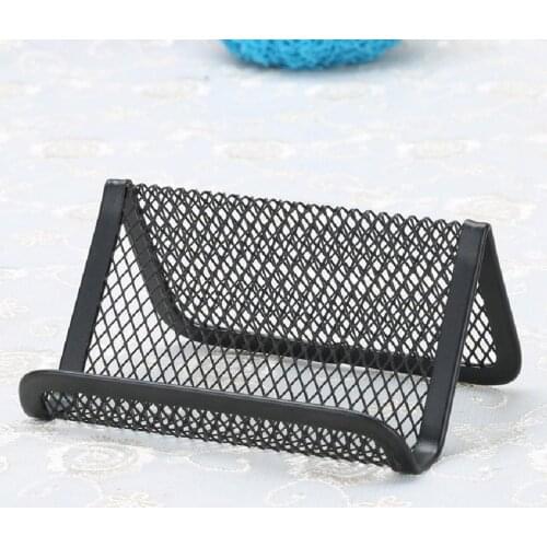 3 PCS Metal Mesh Business Card Holder Stand For Office Desk Business Card Display Holders Organizer For Name Card With 50 Card